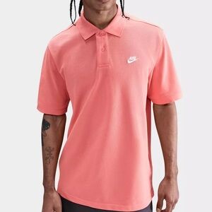 MEN'S NIKE Ember Pink Orange CLUB SHORT-SLEEVE Embroidered Logo POLO SHIRT XL